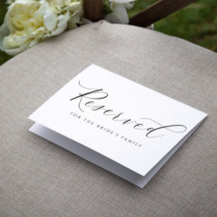 Reserved Card Tent Elegant Romantic Wedding