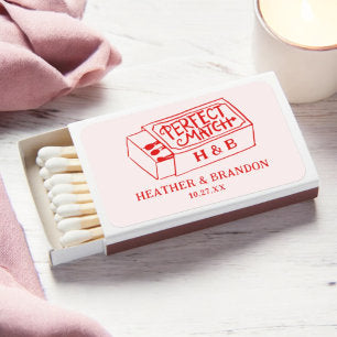 Retro Perfect Match Personalized Wedding Matchbox