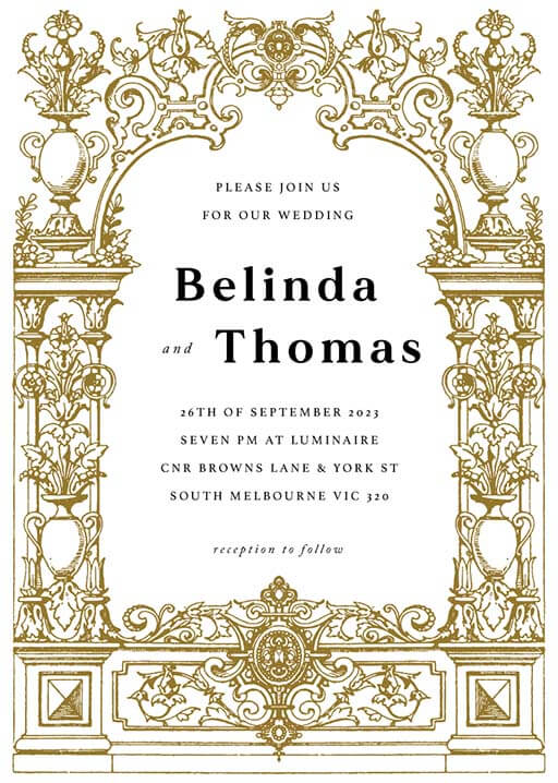 Revival Renaissance Wedding Invitations by Yunita Y.