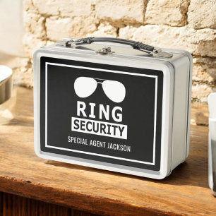 Ring Bearer Ring Security Personalized Briefcase Metal Lunch Box