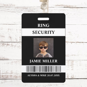 Ring Security Agent Photo ID Ring Bearer Badge