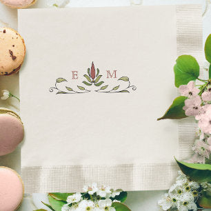 Romantic Victorian Monogram Customizable Wedding Napkins