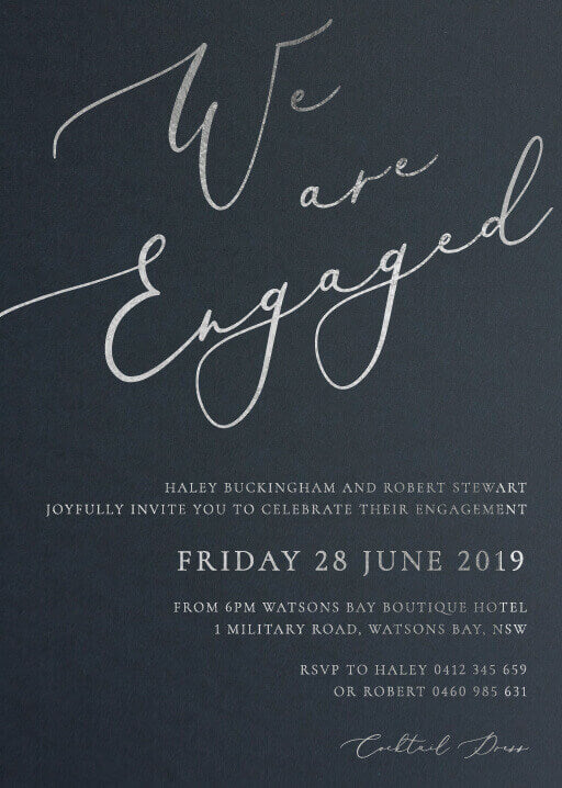 Rose Et Gris Engagement Invitations by Jamie L.