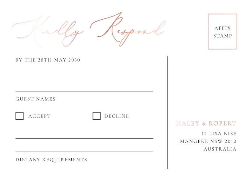 Rose Et Gris RSVP Cards by Jamie L.