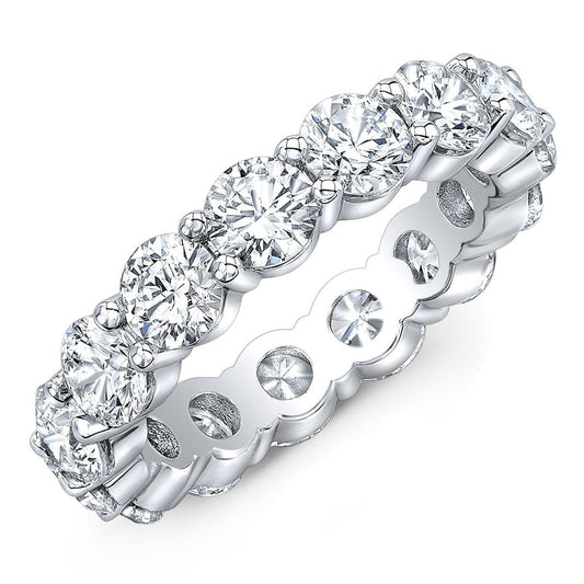 4.00 Ct Round Cut Created Moissanite Classic Eternity Band in 14k Gold Overlay