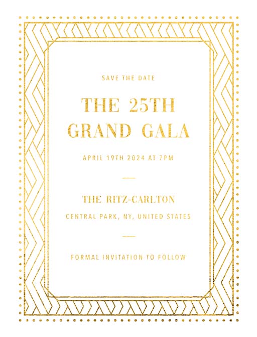 Royal Gold Save The Date Cards by Yunita Y.
