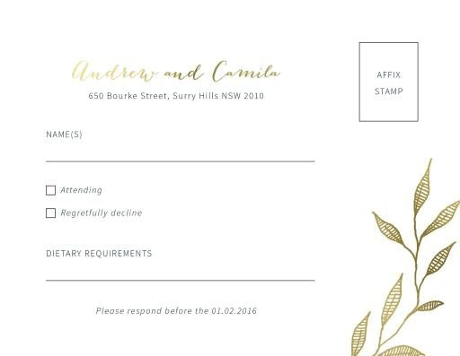 Leaves RSVP Cards by Amelia S.