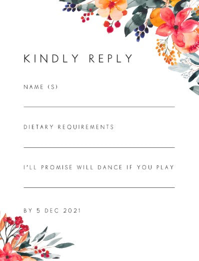 Floral Crown Georgia RSVP Cards by Joy