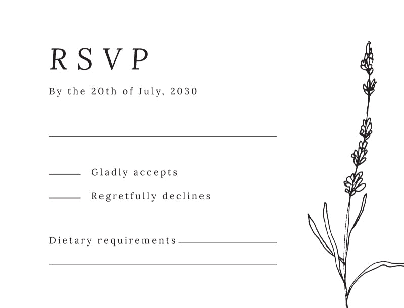 Delicate Lavender RSVP Cards by Nicole C.