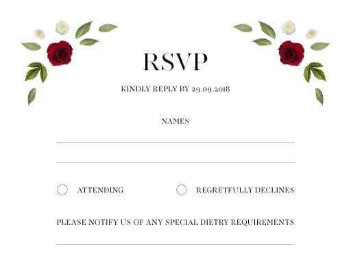 Delphine Rouge RSVP Cards by Tenille R.