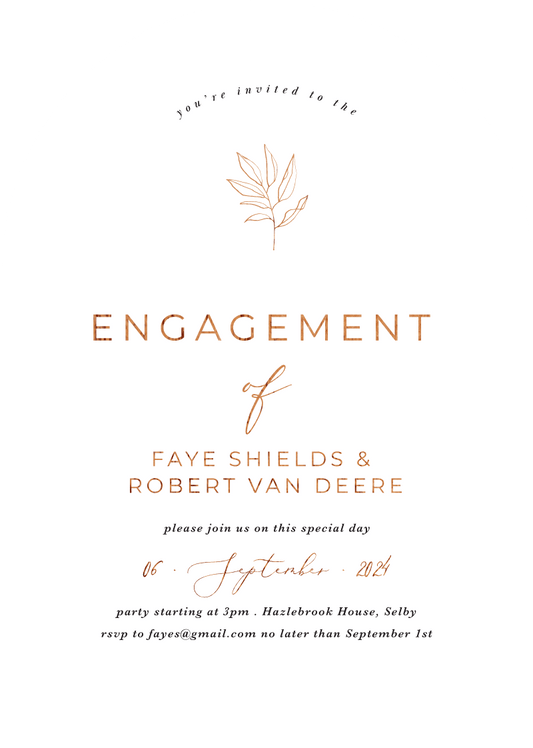 Rustic Leaves Engagement Invitations by Lauren D.