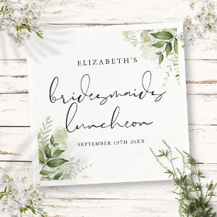 Rustic Greenery Elegant Bridesmaids Luncheon Napkins