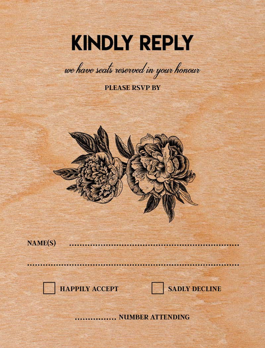 Rustic Peony RSVP Cards by Josephine V.