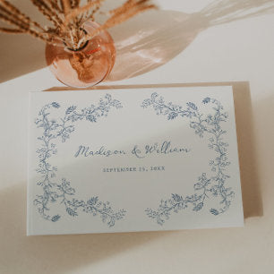 Rustic Vintage Floral Frame Wedding Guest Book