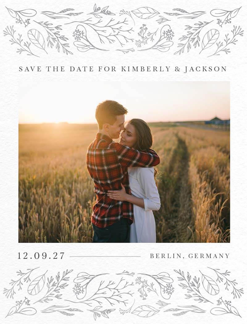 Rustic Botanical Save The Date Cards by Yunita Y.