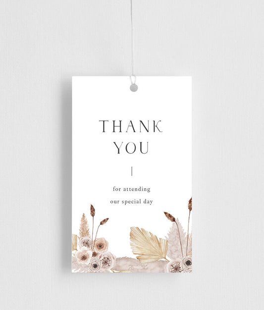 Rustic Pampas Favor Tag by Yunita Y.