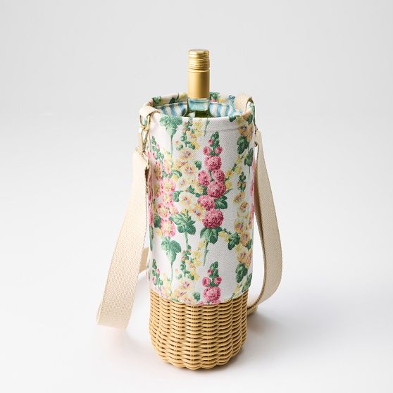 Sanderson Wicker And Canvas Wine Carrier