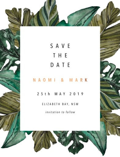 Moody Tropics Save The Date Cards by Jesse I.