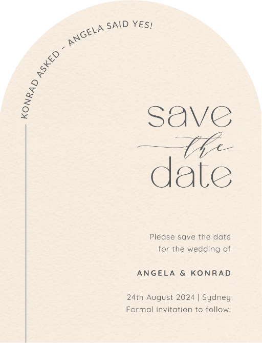 Modern Pebble Save The Date Cards by Stephanie B.