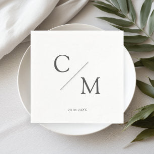 Schlicht elegante Monogramm Serviette Napkins