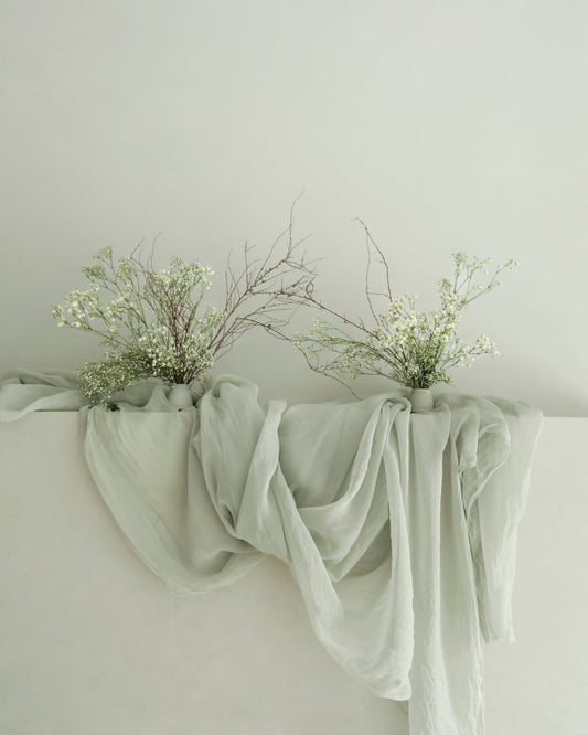 Sea Gray {Sheer Silk Runner}