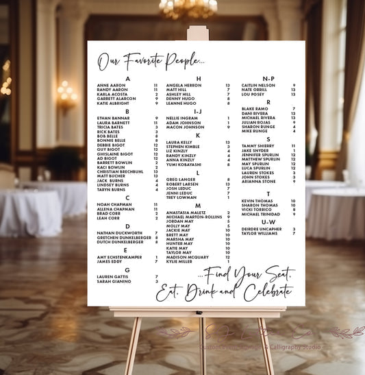Acrylic Wedding Seating Chart