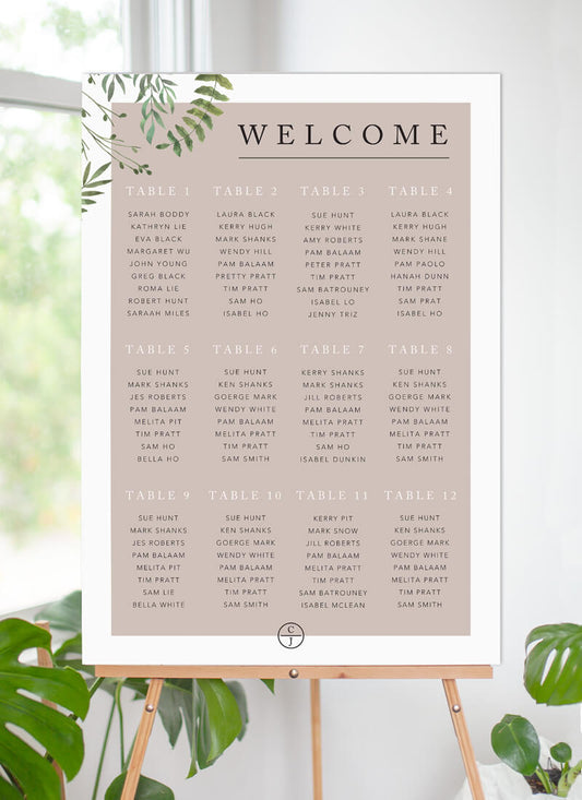 Botanical Fun Seating Chart by Joy