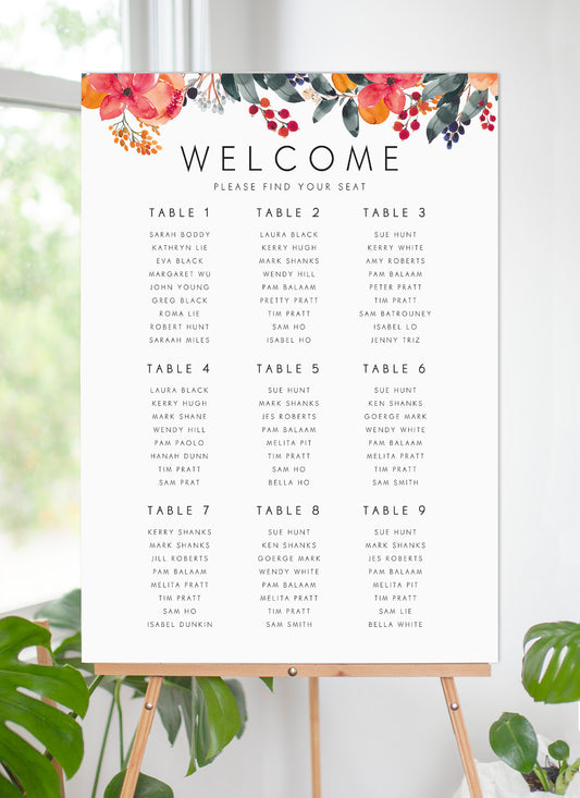 Floral Crown Georgia Seating Chart by Joy
