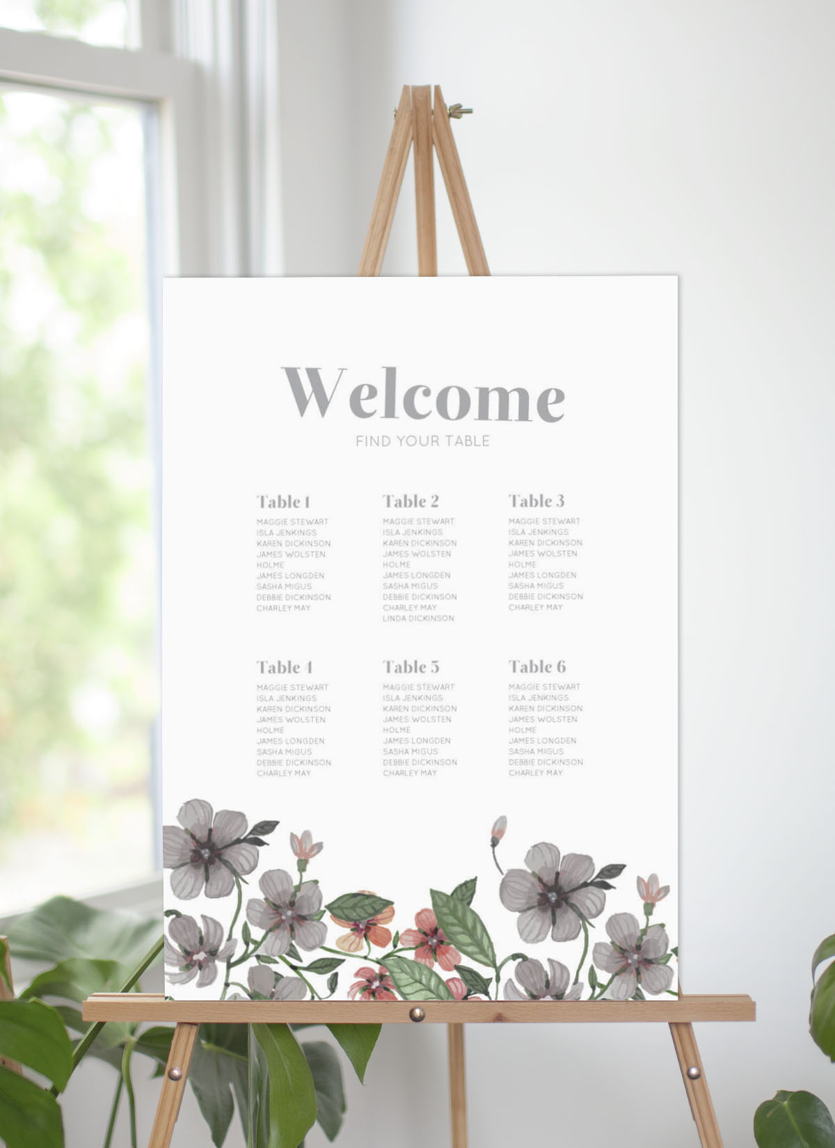 Floral Circle Invitation Set Seating Chart by Brynie L.