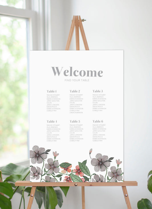 Floral Circle Invitation Set Seating Chart by Brynie L.