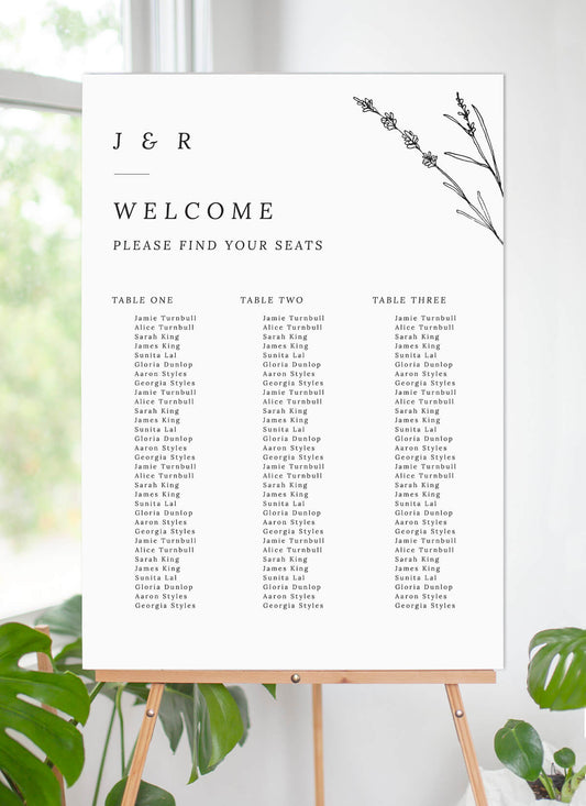 Delicate Lavender Seating Chart by Nicole C.