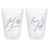 Just Love Personalized Wedding Frosted Plastic Cups