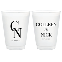 Custom Monogram Wedding Cups