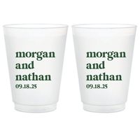 Modern Block Wedding Frosted Shatterproof Cups