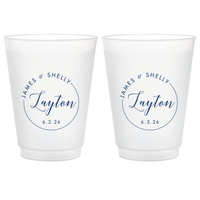 Personalized Circle Monogram Wedding Cups