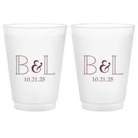 Modern Monogram Frosted Wedding Cups