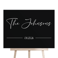 Last Name & Date Wedding Welcome Sign
