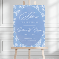 Toile Floral Chinoiserie Wedding Welcome Sign