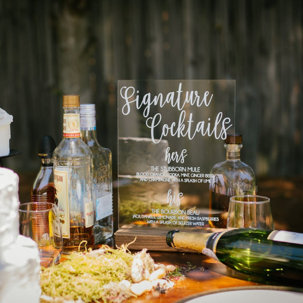 Signature Cocktails Wedding Bar Sign