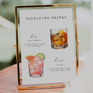 Signature Drinks Wedding Cocktails Poster