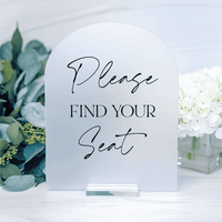 Please Find Your Seat Acrylic Sign