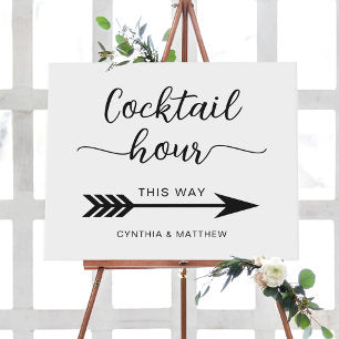 Simple Cocktail Hour Wedding Direction Sign