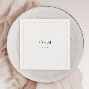 Simple Elegant Modern Classy Wedding Monogram Napkins