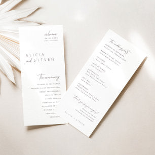 Simple Elegant Modern Wedding Ceremony Program