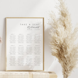 Simple Elegant Modern Wedding Seating Chart