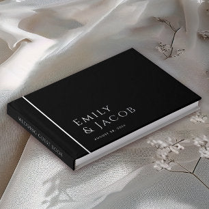 Simple Elegant Typography and Photo Wedding Foil Guest Book