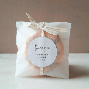 Simple Modern and Minimalist Wedding Classic Round Sticker