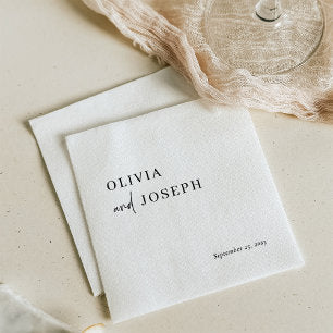 Simple Modern and Minimalist Wedding Napkins