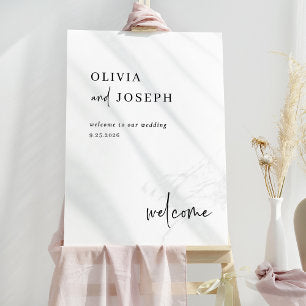 Simple Modern and Minimalist Wedding Welcome Foam Board