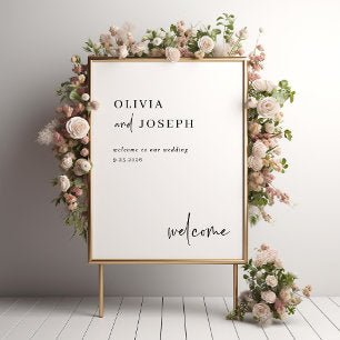 Simple Modern and Minimalist Wedding Welcome Poster